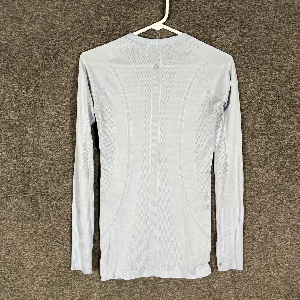 Lululemon Swiftly Tech Shirt Womens 4 Blue Long Sleeve Athletic Gym‎ Top